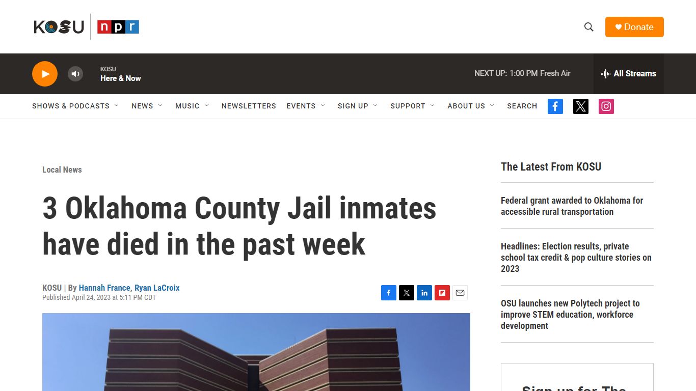 3 Oklahoma County Jail inmates have died in the past week