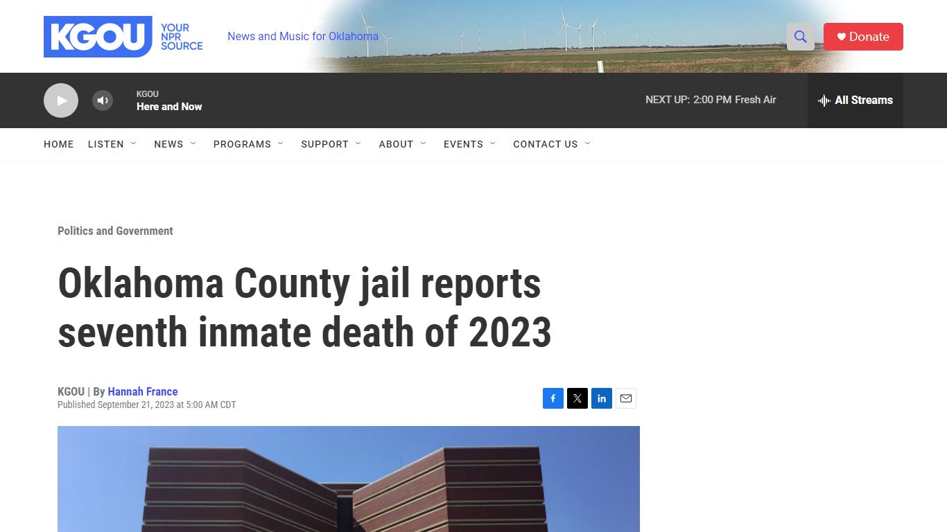 Oklahoma County jail reports seventh inmate death of 2023